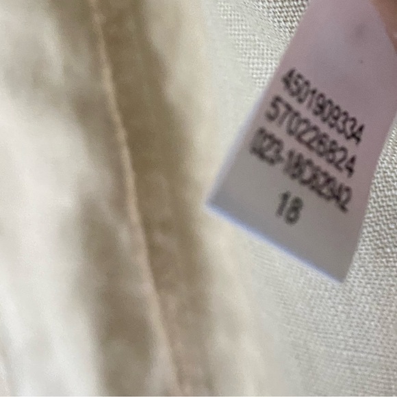 CHICO’S 100% LINEN Metallic Gold Drape Open Cardigan Jacket Blazer Formal Casual - Picture 11 of 11